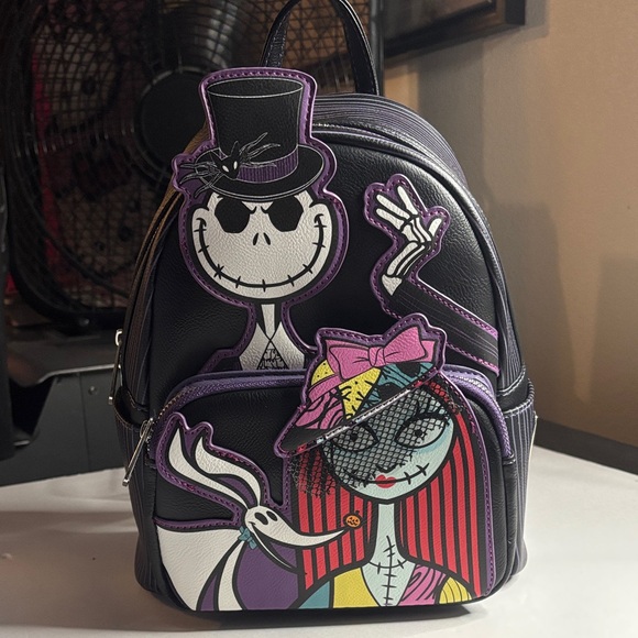 Loungefly Dapper Jack and Sally Mini Backpack - Picture 1 of 6